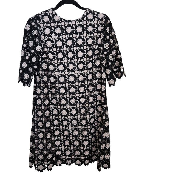 kate spade new york Dresses & Skirts - Kate Spade Shift Dress‎ 0 Daisy Crochet Lace Floral Black 3/4 Sleeves Wedding